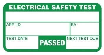 Electrical Safety Test Passed Labels - 50mm x 25mm - Price per Pack of 121 Passed Labels + 11 Free Fail Labels (P/NO. 7828107CTL)