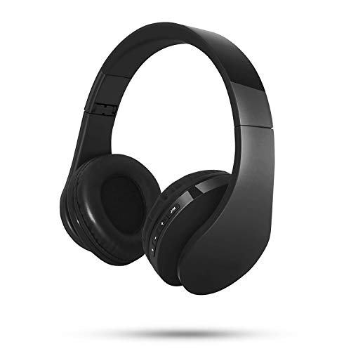 Bluetooth Headphones, Hi-Fi Stereo Wireless Over Ear Headsets w/Built-in Micphone, Foldable, Soft Memory-Protein Earmuffs, and Wired Mode for PC, Cell Phones, TV