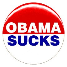 1" Anti Barack Obama "Sucks" Button/Pin