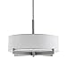 Linea di Liara Allegro Drum Chandelier Dining Light Fixtures Ceiling Hanging Kitchen Pendant Light Fixture Dining Room Lights Over Table Brushed Nickel with Fabric Shade, UL Listed