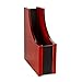 Rolodex Wood and Faux Leather Magazine File, Mahogany and Black (81768)