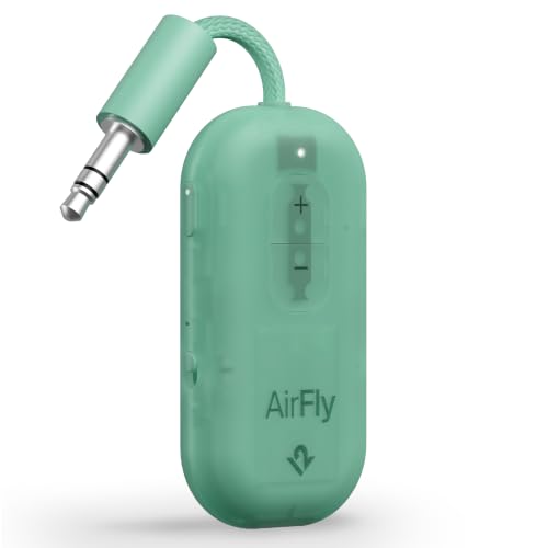 AirFly Pro 2 - Bluetooth Adapter für Flugzeug, Pair 2 AirPods oder Wireless Kopfhörer - 3,5 mm AUX Bluetooth Transmitter für Autos, Boote, Laufbänder,