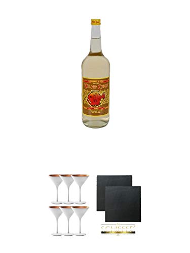 Velho Chico Cachaca 1,0 Liter + Stölzle Cocktail-und Martiniglas Olympic Serie 6 Gläser - 1408825 + Schiefer…