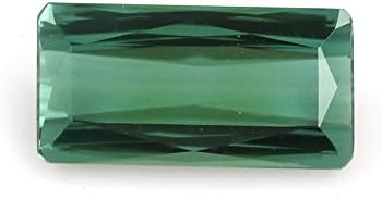 3.67 CTW Lustrous Fine Blue-Green Tourmaline Baguette 100%Natural Faceted Quality Gem By DVG