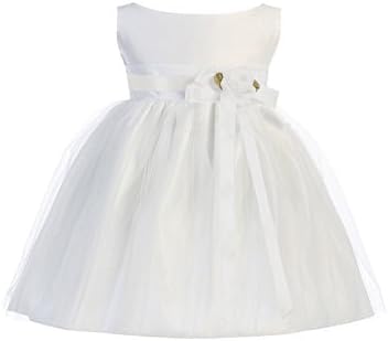 satin and tulle flower girl dress