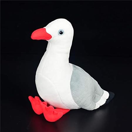Amazon ぬいぐるみ ソフトリアルライフニシンカモメぬいぐるみ現実的な一般的なカモメ鳥ぬいぐるみツノメドリカモメぬいぐるみ子供のためのギフト ぬいぐるみ おもちゃ