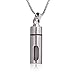 IMEIM Cremation Jewelry with Transparent Window Memorial Urn Necklace Keepsake Urn Pendant Bereavement Gift, Set of 4 (Silver)