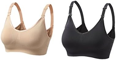Women's Adjustable Seamless Nursing Bra Push Up Comfort Sleep Bralette Black,2PCS/Pack,Medium,Free of charger Bra extender ,bra pads,bra straps