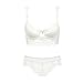 Varsbaby Women's Push Up Embroidery Bras Set Lace Lingerie Bra and Panties, Size 34C, White