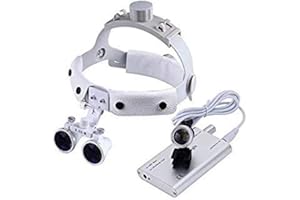 EAST Dental 3.5X-R White Color LED Head Light + Dental Surgical Glasses Binocular Loupes DY-108