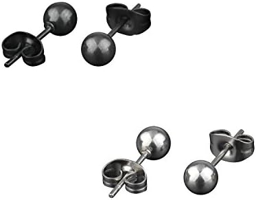 2-4Pairs 316L Surgical Stainless Steel Round 5mm Ball Studs Earrings