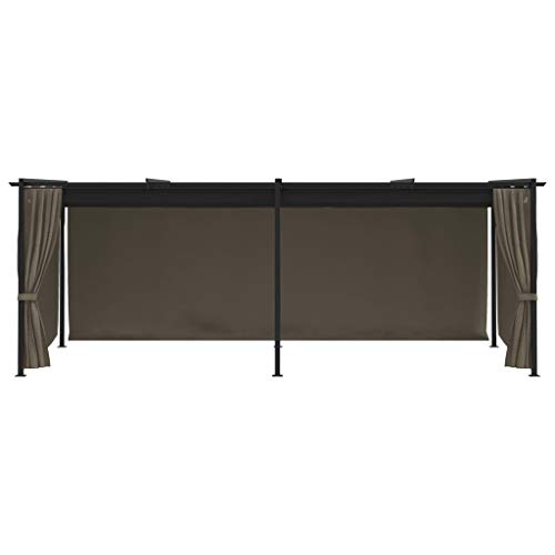 vidaXL Pavillon mit Vorhängen Polyesterdach Gartenzelt Partyzelt Festzelt Gartenpavillon Bierzelt Garten Zelt Outdoor… – Bild 4