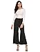 Zeagoo Women Rufflle Elastic Waisted Flare Palazzo Lounge Pants Wide Leg Bell-bottoms Culottes Casual Loose Trousers