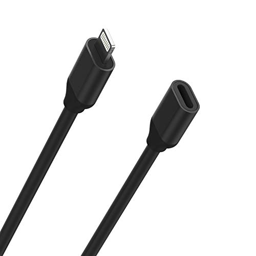 EMATETEK Extender Connector Cord Pass Video Audio Data and Charging. Female to Male Port 3Feet Black Extension Cable Made of Aluminum and PVC. - Thumbnail 4
