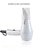 HTG 1000W Tourmaline Dual Voltage Travel Hair Dryer 120/240V With Folding Handle and Light Weight Hair Dryer Real 1000W Mini Hair Dryer Dual Voltage Folding Handle ALCI Plug Travel Blow Dryer (White)