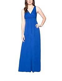 Vestido largo con cuello en V y cuello cruzado de Matty M para mujer