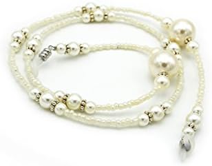 Pearl Beaded Eyeglass Chain Sunglass Holder Strap Strings Lanyard Necklace 65cm/25in
