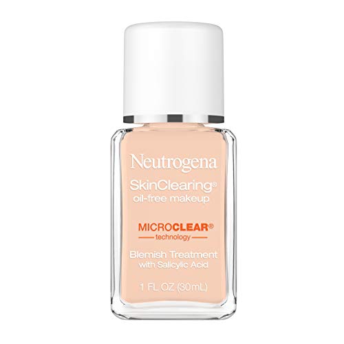 NEUTROGENA SKINCLEARING OIL-FREE ACNE AND BLEMISH FIGHTING LIQUID FOUNDATION WITH SALICYLIC ACID ACNE MEDICINE, SHINE CONTROLLING, FOR ACNE PRONE SKIN, 80 MEDIUM BEIGE, 1 FL. OZ