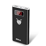 ElfAnt Portable Power Bank, 2USB Ports 8100mAh External Battery Charger, Screen Display Power,LED Light for iPhone, Samsung Galaxy and More (Black)