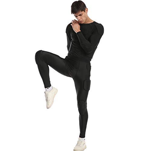 Men's Padded Compression Set Protector for Football Baseball Soccer Basketball Bike Rugby Paintball Snowboard Ski Volleyball Training - Thumbnail 6
