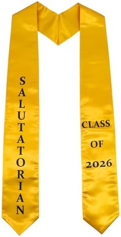 Amazon.com: Zeruvex Valedictorian Graduation Stole 74 Inch, Black