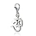 925 Sterling Silver Om Ohm Hindu Yoga Symbol Charm with Lobster Clasp for Charm Bracelet