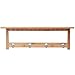 ToiletTree Products 100% Bamboo Wooden Natural Shelf with 4 Stainless Steel Hooks