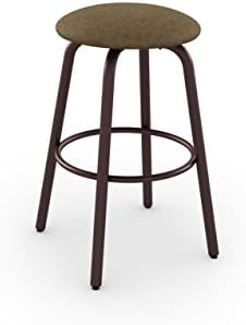 Amisco Log Swivel Metal Barstool, 30-Inch, Sienna/Soya