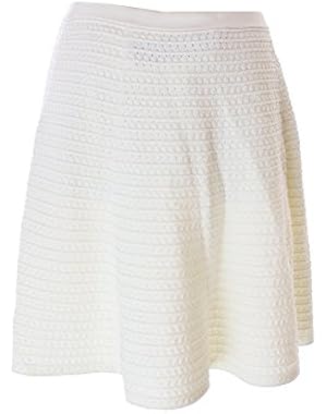 Theory Ivory Textured A-Line Skirt L