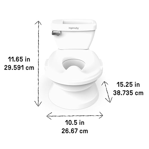 SUMMER INFANT BY INGENUITY MY SIZE POTTY PRO IN WHITE, TODDLER POTTY TRAINING TOILET, LIFELIKE FLUSHING SOUND, FOR AGES 18 MONTHS+, UP TO 50 POUNDS