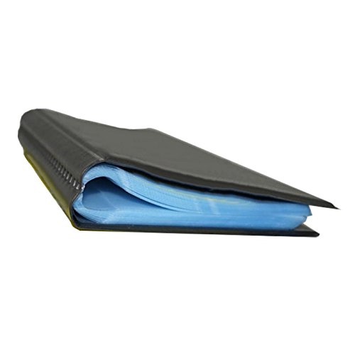 HOUSWOUKER Set of 3 Business Card Organizer Professional Business Card Holder Organizer Book PU Leather for 600 Business Cards& Stainless Steel Business Card Case