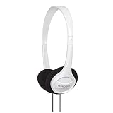 Koss KPH7V Portable On-Ear Headphones (White) with Adjustable Headband