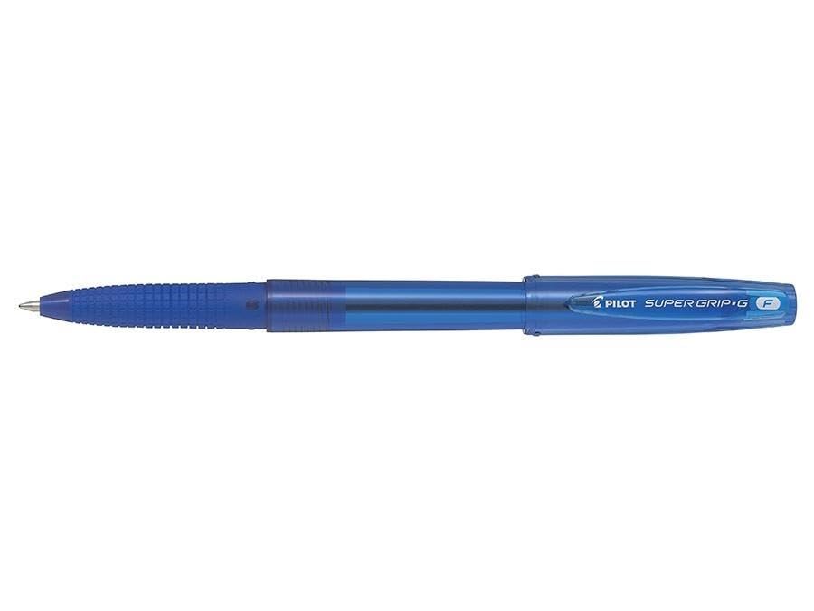 Pilot 12 Piece Pack - Supergrip G Cap Ball Pen with 0.7 mm Fine Tip, Blue
