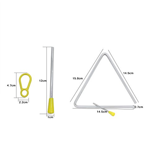 WINGONEER Musical Steel Triangle with Striker - 6 inch - Thumbnail 6