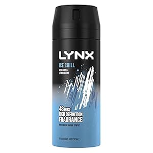 Lynx-Ice-Chill-Body-Spray-Deodorant-150-ml Lynx Ice Chill 48 hours of odour-busting zinc tech Aerosol Bodyspray iced mint & lemon deodorant for Men 150 ml Pack of…