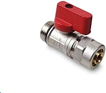 PEX Mini Ball Valve 16x1/2 M/Manifold Isolation VALVES (RED) (16X1/2'', RED)