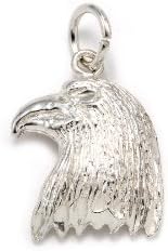 .925 Sterling Silver Bold Eagle Head Charm