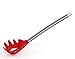 iNeibo Kitchen Silicone Ladle Spoon,Cooking Utensils Silicone Soup Ladle with Heat Resistant Silicone Covering Head and Stay-Cool Stainless Steel Handle (Pasta Fork)