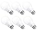 Hyperikon A19 Dimmable LED Light Bulb, 9W=60W, E26 Base, CRI90+, Energy Star, UL, Crystal White, 6 Pack