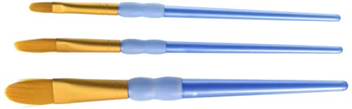 Royal Brush RCC 216 Crafter's Choice Gold Taklon Filbert/Wash Set (3 Per Pack), Multicolor