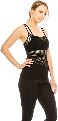 Basic Seamless Camisole Tanktop - Soft Stretch Long Spaghetti Strap Nursing Maternity Cami Made in USA