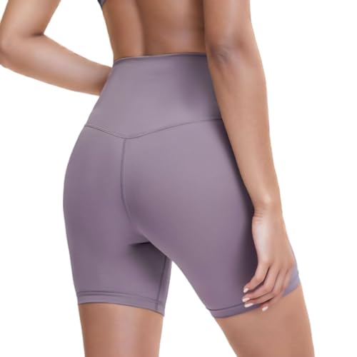MEIDES YOGA SHORTS WITH TUMMY CONTROL NO FRONT SEAM HIGH WAIST BOOTY ATHLETIC WORKOUT GYM BIKER RUNNING SHORTS FOR WOMEN PURPLISH PINK