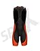 Sparx Compression Triathlon Suit Bike Tri Skin Cycling Suit Bike Swim Run (Black/Orange, Large)