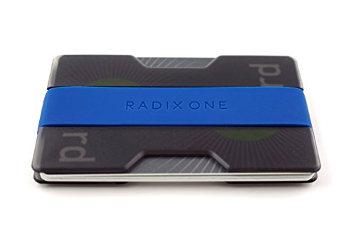 Radix One Slim Wallet (Smoke/Dark Blue) - Minimalist Front Pocket Ultralight Polycarbonate Wallet Money Clip