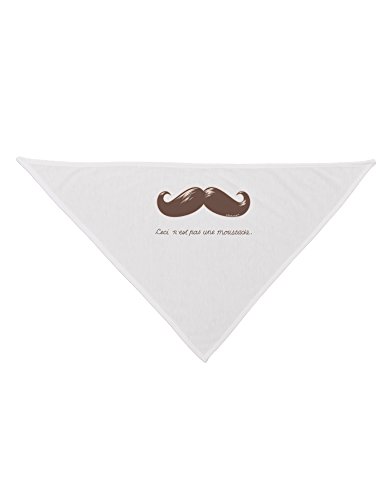 TooLoud Ceci n'est pas une moustache Printed White Dog Bandana 26"