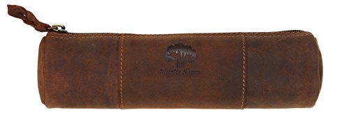 Leather Pencil Pouch - Zippered Pen Case For School, Work & Office By Rustic Town