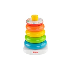 Fisher-Price Rock-a-Stack, classic roly-poly ring stacking toy for baby and toddler ages 6 months and older, GKD51