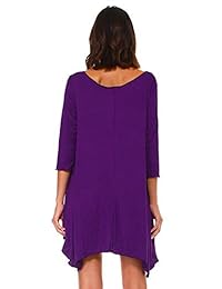 Simplicitie - Vestido de mujer de manga 3 4, ajuste suelto, estilo informal, talla regular y grande, fabricado en Estados Unidos