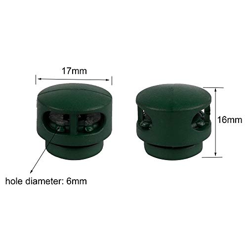 HUIHUIBAO 60 Pieces Plastic Double Hole Spring Cord Locks for Shoelace Replacement, Backpacks, Craft Supplies, 15 Colors - Thumbnail 2