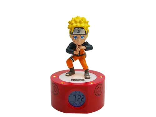 - Licence Naruto Shippuden - Réveil Lumineux Naruto Réveil Numérique 18 cm - Noire, Orange, Jaune - Fonctionne 3 x AAA/Secteur - Câble USB (Inclus) - Bleu - Dès 6 Ans - 811607